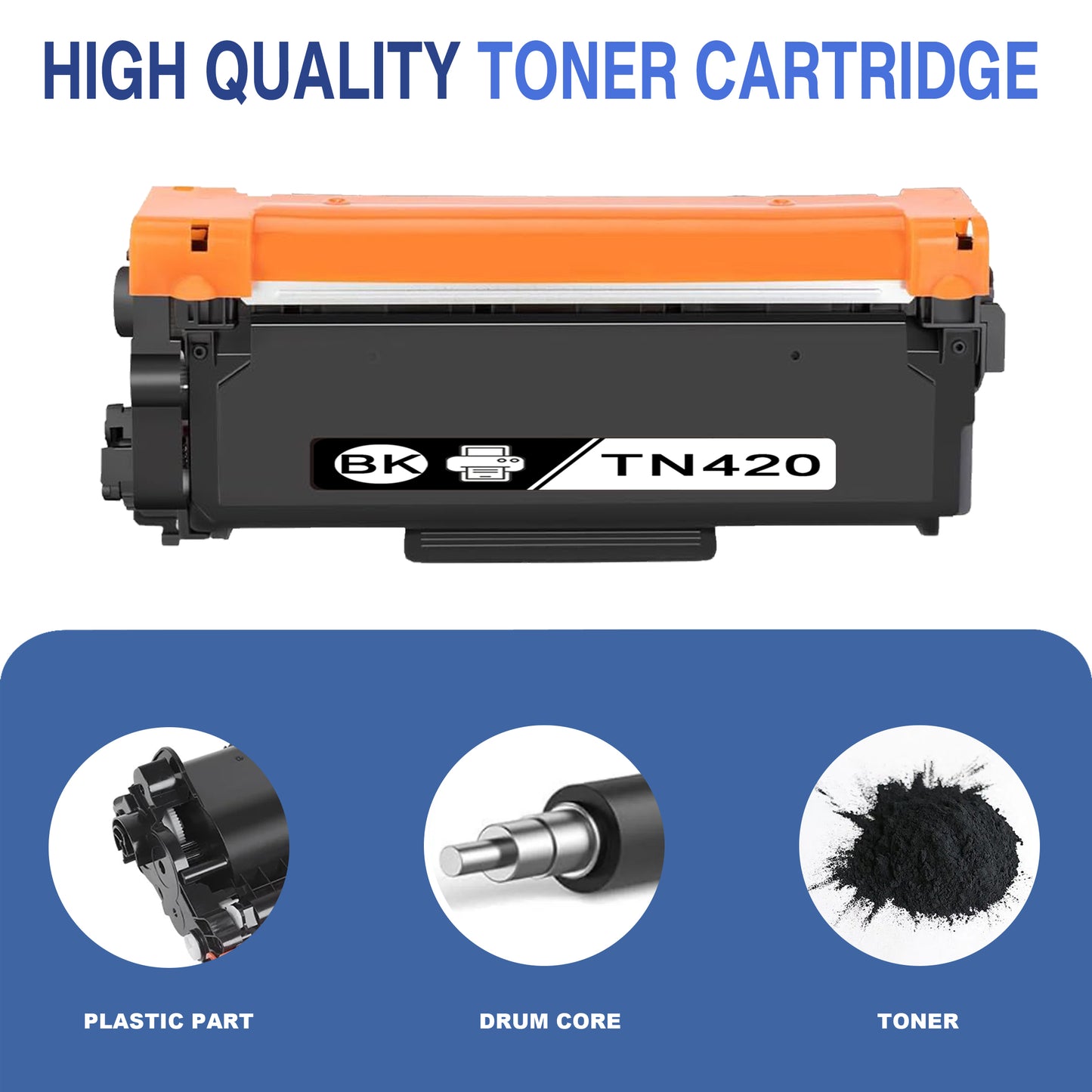 TN420 Toner Cartridges 2 Pack ZXTZX Compatibles for Brother TN420 Toner HL-2270DW MFC-7860DW Series Printers
