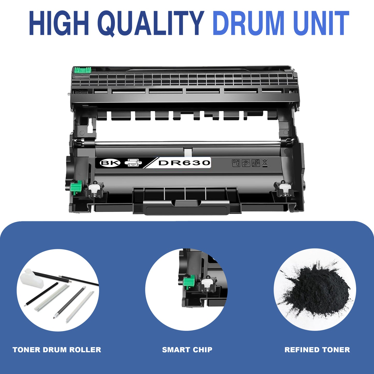 DR630 Drum Unit 3 Pack Black ZXTZX Compatible for Brother for HL-L2360DW MFC-L2705DW Series Printers