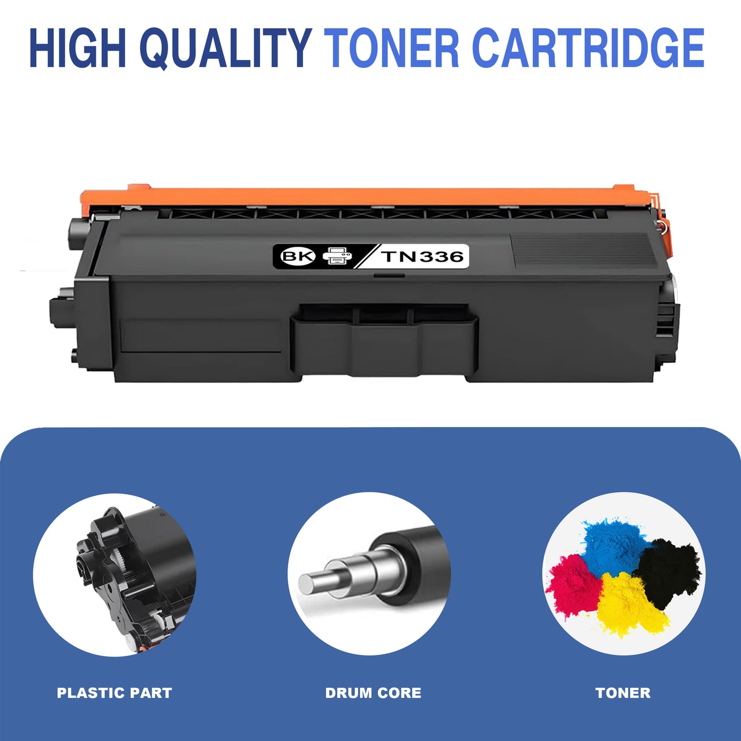 TN336 Toner Cartridges ZXTZX Compatibles for Brother TN336 Toner HL-4140CN MFC-9560CDN  Series Printers 3 Pack (Cyan Magenta Yellow)