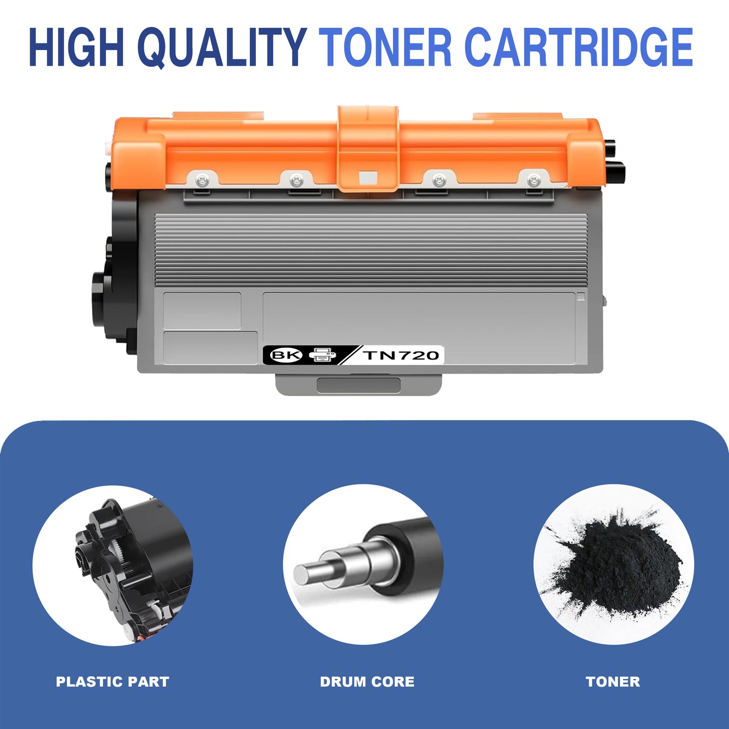 TN720 Toner Cartridges ZXTZX Compatibles for Brother TN720 Toner HL-6180DW MFC-8710DW Series Printers 2 Pack