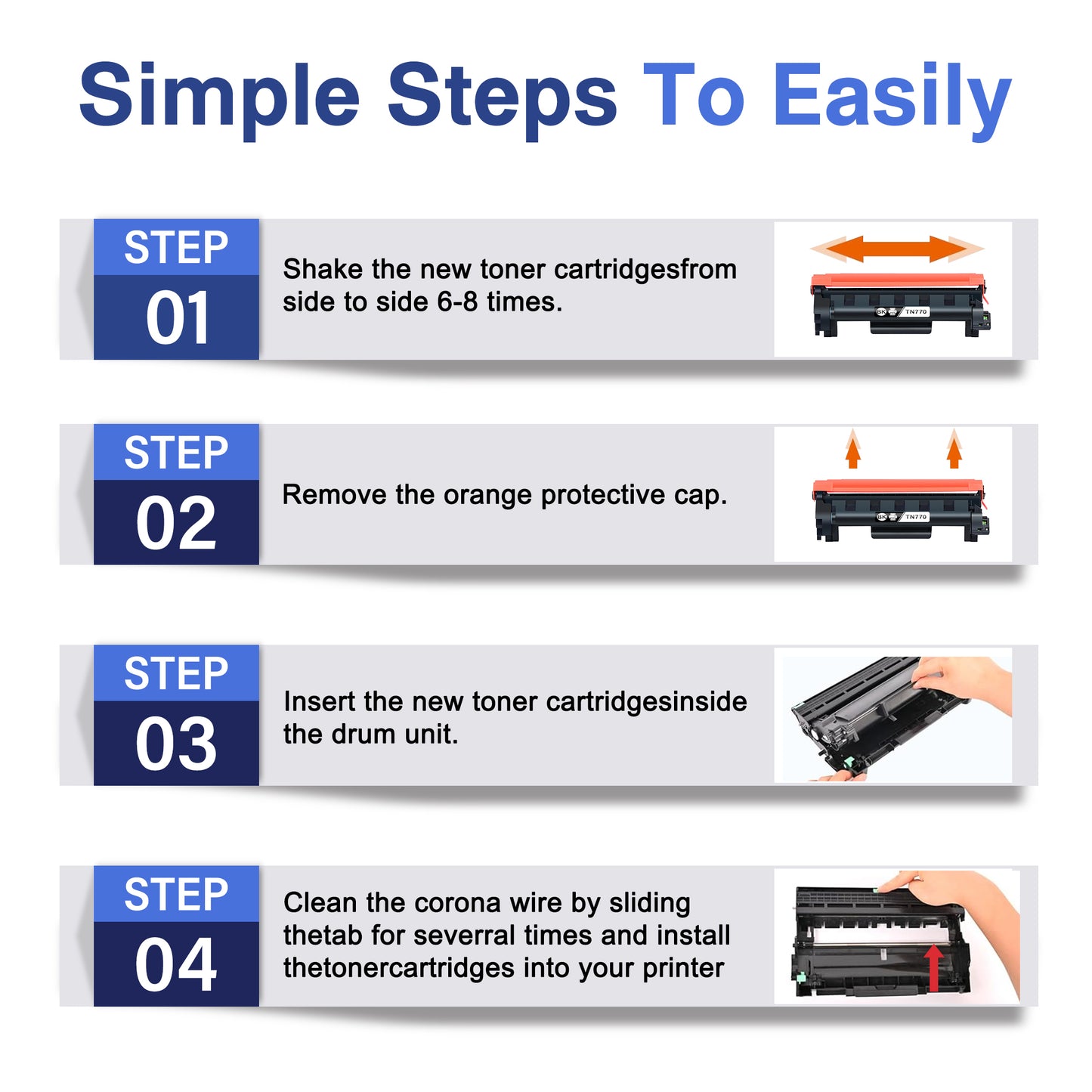 TN770 Toner Cartridges ZXTZX Compatibles for Brother TN770 Toner HL-L5215DW MFC-L2750DWXL Series Printers 1 Pack