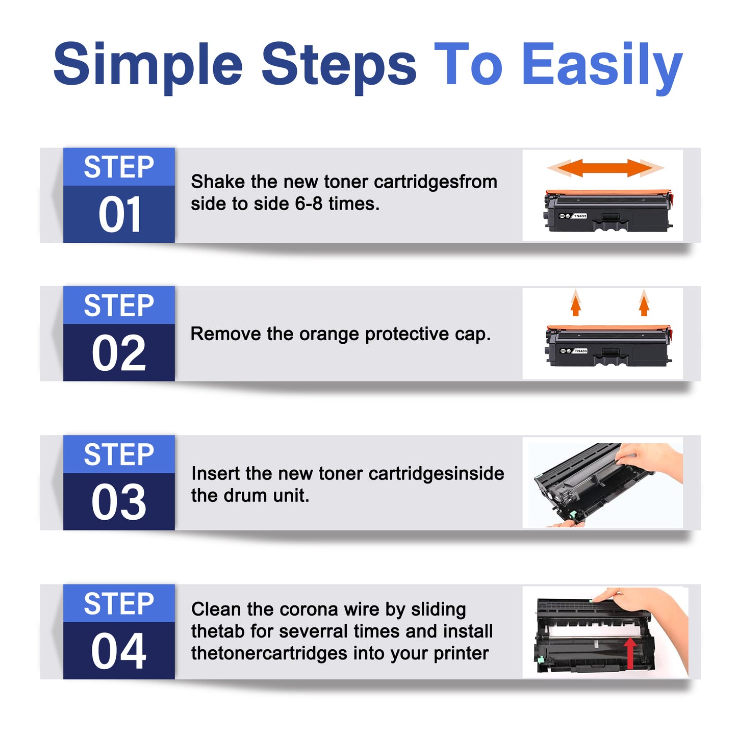 TN433 3 Pack Toner Cartridges ZXTZX Compatibles for Brother TN433 Toner HL-L8360CDW MFC-L8610CDW Series Printers (Cyan Magenta Yellow)
