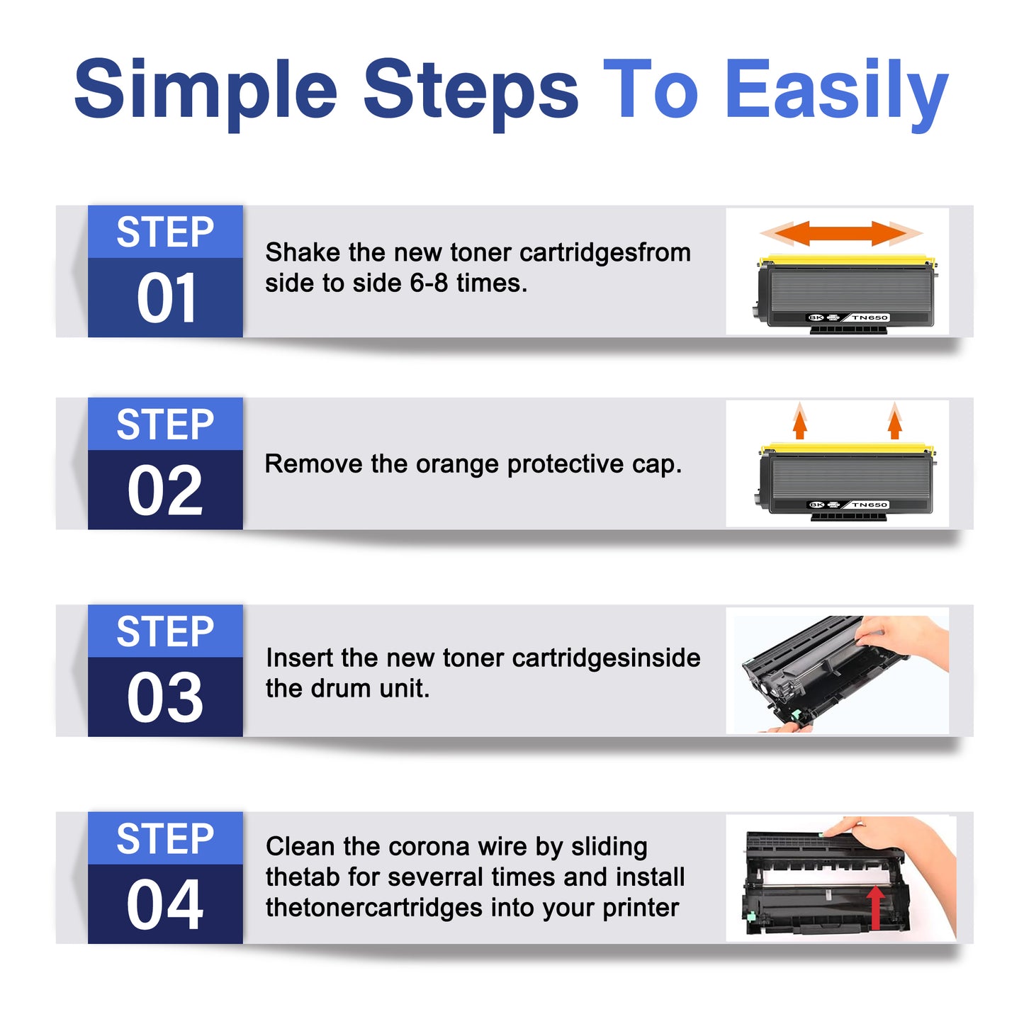 TN650 ZXTZX Compatible Black Toner Cartridge 1-Pack for Brother HL-5370DW MFC-8480DN(1 Pack)