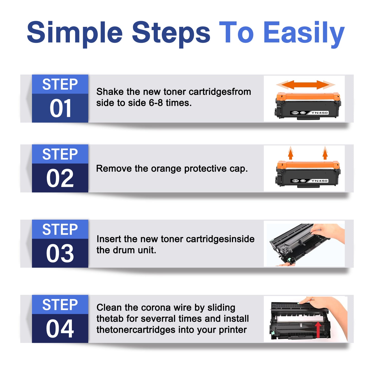 TN450 2 Pack Black Toner Cartridges ZXTZX Compatibles for Brother TN450 Fits HL-2280DW HL-2240D MFC-7460DN DCP-7065DN Printer