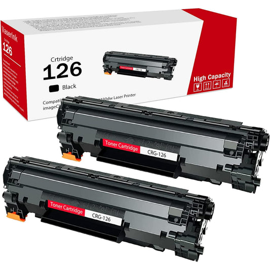High-Yield 126 Black Toner Cartridge (2-Pack) - CRG126 Toner Replacement for Canon 126 Toner for ImageClass LBP6200d LBP6230dw LBP6230dn LBP6200 LBP6230 Printer, 3483B001