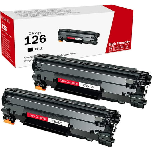 High-Yield 126 Black Toner Cartridge (2-Pack) - CRG126 Toner Replacement for Canon 126 Toner for ImageClass LBP6200d LBP6230dw LBP6230dn LBP6200 LBP6230 Printer, 3483B001