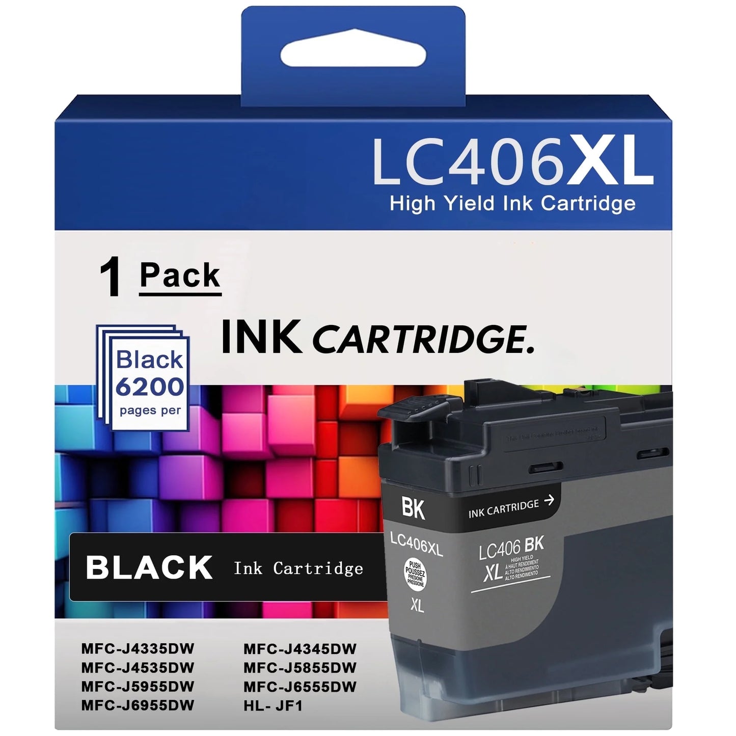 LC406 Ink High Yield 406XL Replacement for Brother LC406XL Ink Cartridge Black MFC-J4335DW J4535DW