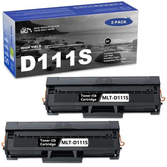 MLT-D111S SU814A 2-Pack Black Toner Cartridge Replacement for Samsung D111S MLT111S Work with Samsung MLT D111S 111SToner Xpress M2020 M2022 M2070FW Printer