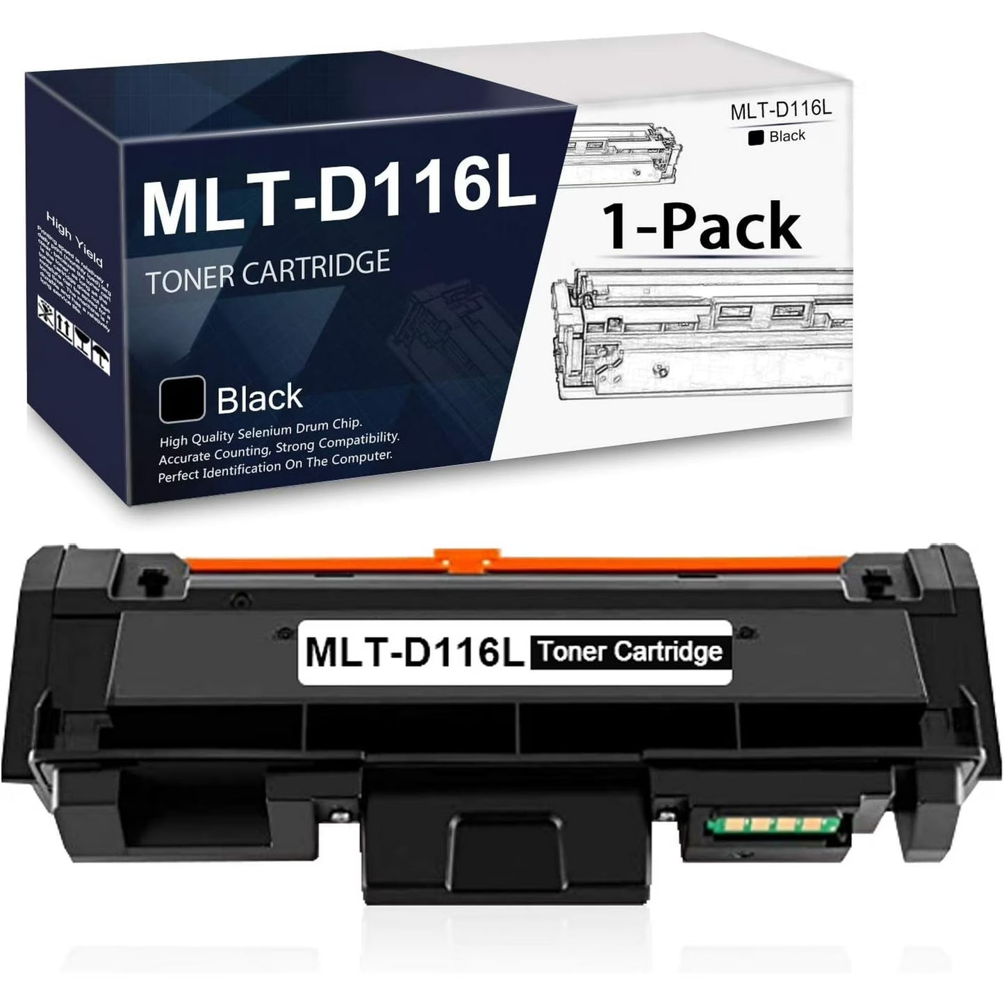 MLT-D116L (1-Pack Black) Toner Cartridge Replacement for Samsung Xpress M2875FD M2875FW M2676FH M2676N M2675FN M2835 M2825WN M2825DW M288x M262x M267x Series Printes