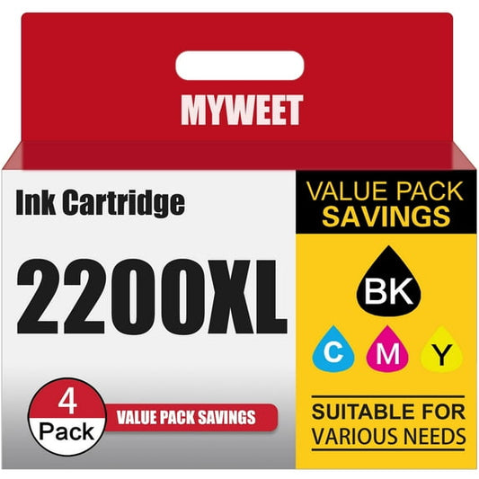 PGI-2200XL Ink cartridges Compatible for Canon PGI-2200XL ink for Canon Maxify iB4020 Printer (1 Black, 1 Cyan, 1 Magenta, 1 Yellow, 4Pack)