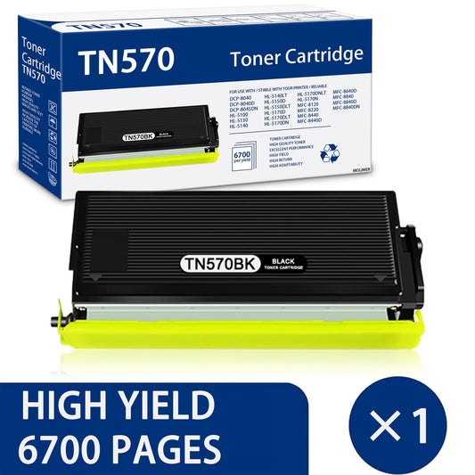 TN-570 Black Toner Cartridge Compatible with Brother TN570 for DCP-8040 DCP-8040D Printers
