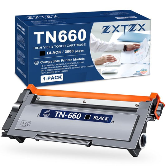 TN660 Toner Black Compatible for Brother TN630 Toner Cartridges HL-L2320D MFC-L2705DW Printer