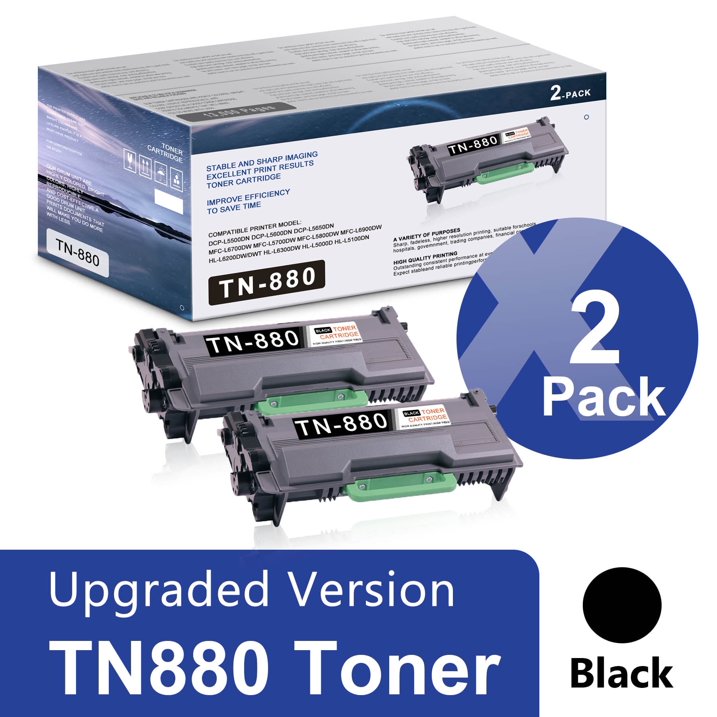 TN-880 Black Toner Cartridge Replacement for Brother TN880 Toner Cartridge for HL-L6200DW Printer.