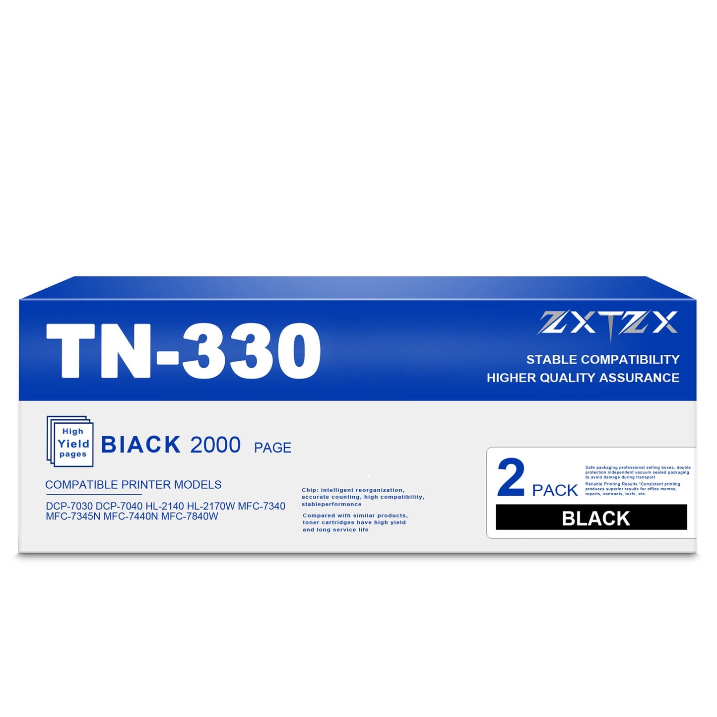 TN330 Toner for Brother TN330 Toner Cartridge High Yield Printer 2 Pack