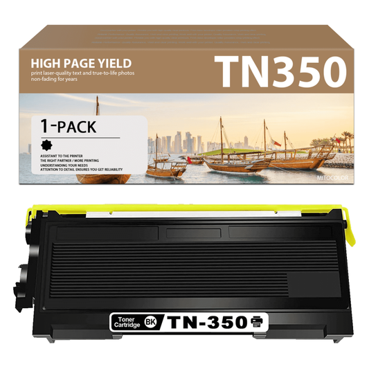 TN350 Black Toner Cartridge 1 Pack Replacement for Brother DCP-7010 Printer