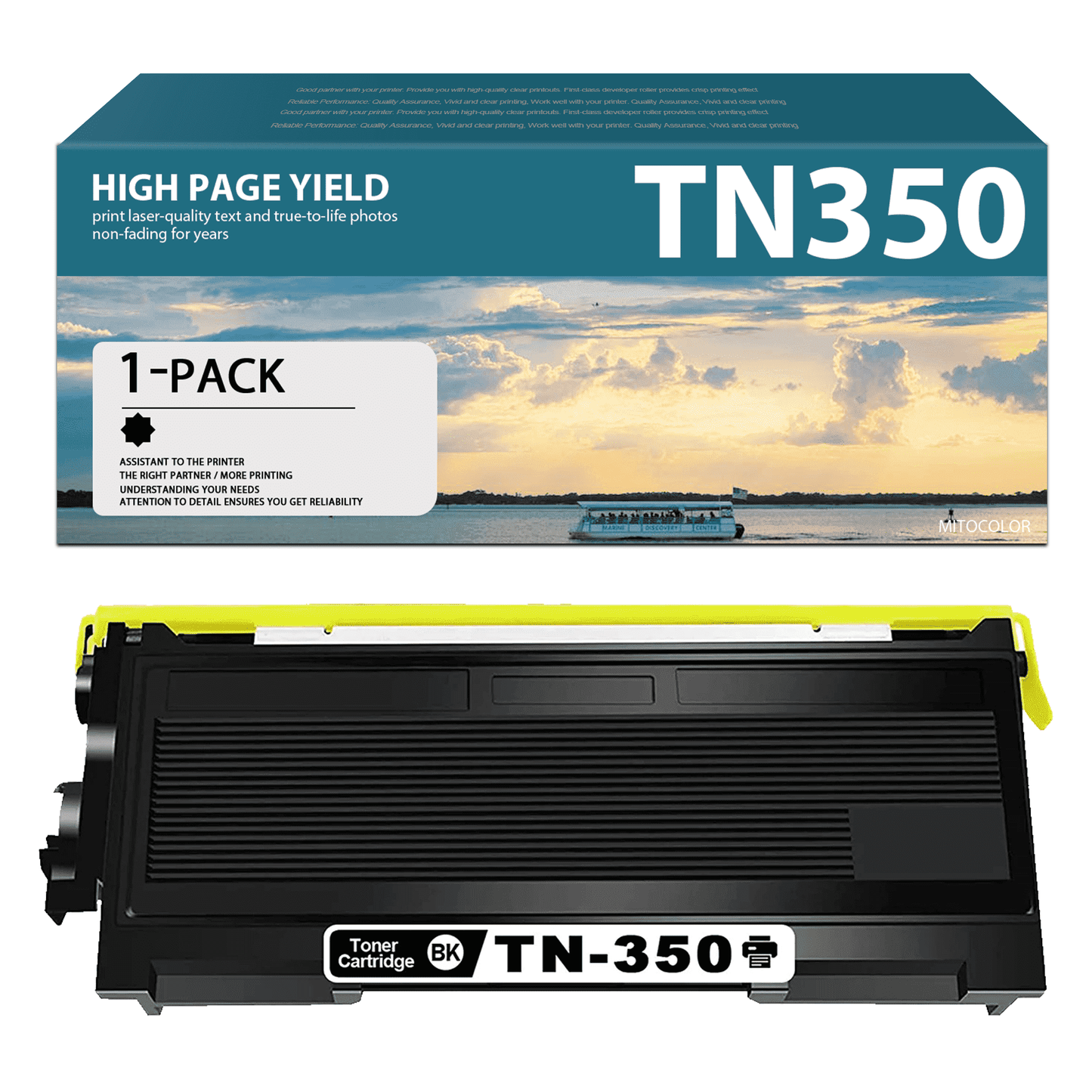 TN350 Toner Cartridge Black Replacement for Brother DCP-7010 Printer
