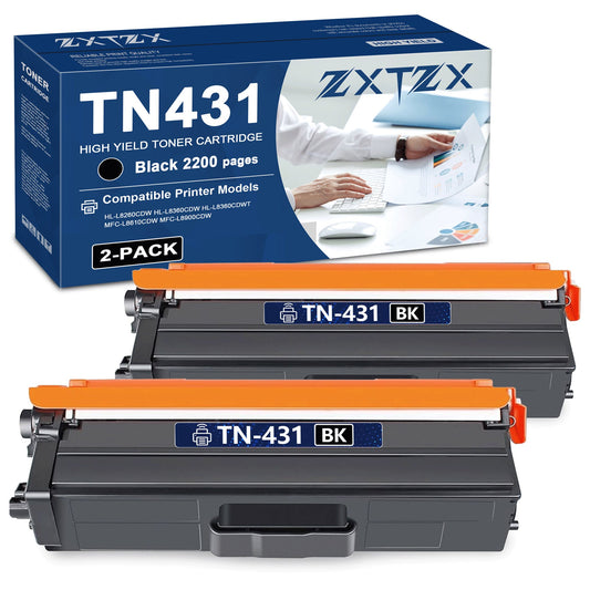 TN431 Toner Compatible for Brother TN431 Toner Cartridges for L8360CDWT L8610CDW Printer 2-Pack (Black)