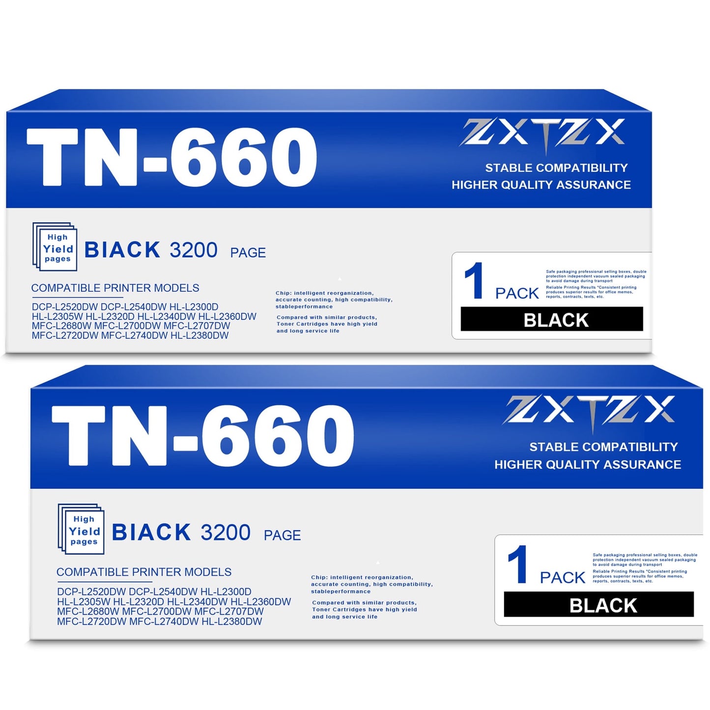TN660 Toner Cartridges for Brother TN660 TN630 Black Toner Cartridge Printer