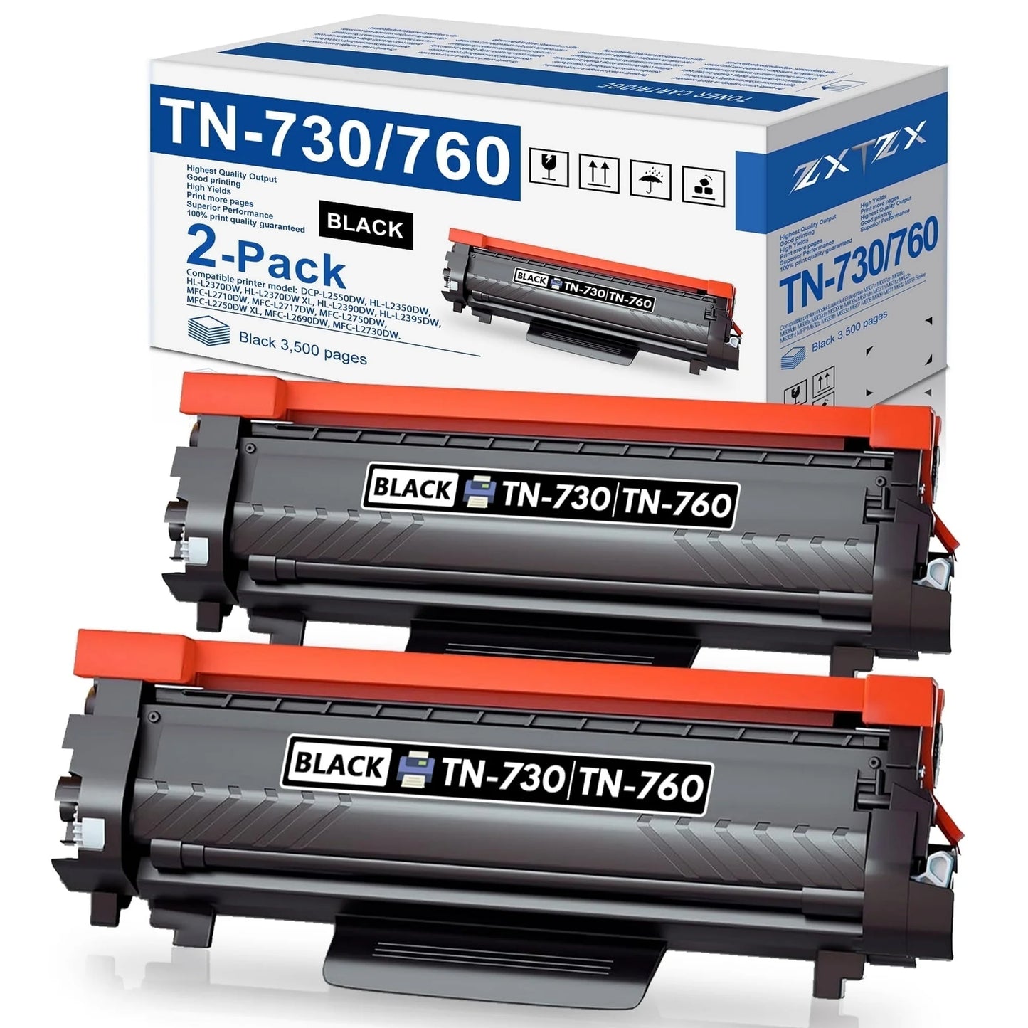 TN760 TN730 Toner Compatible for Brother TN760 Toner Cartridges Printer L2370 L2550 L2690