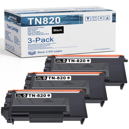 TN-820 Black Toner Replacement for Brother TN820 Toner Cartridge for DCP-L5500DN Printer (3 Pack)