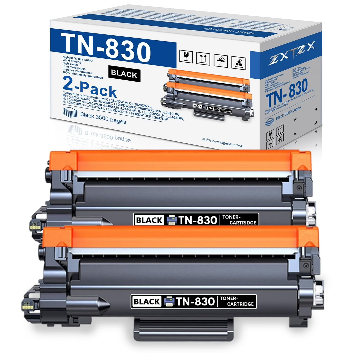 TN830XL Toner Compatible for Brother TN830XL Toner Cartridge MFC-L2807DW DCP-L2640DW Printer