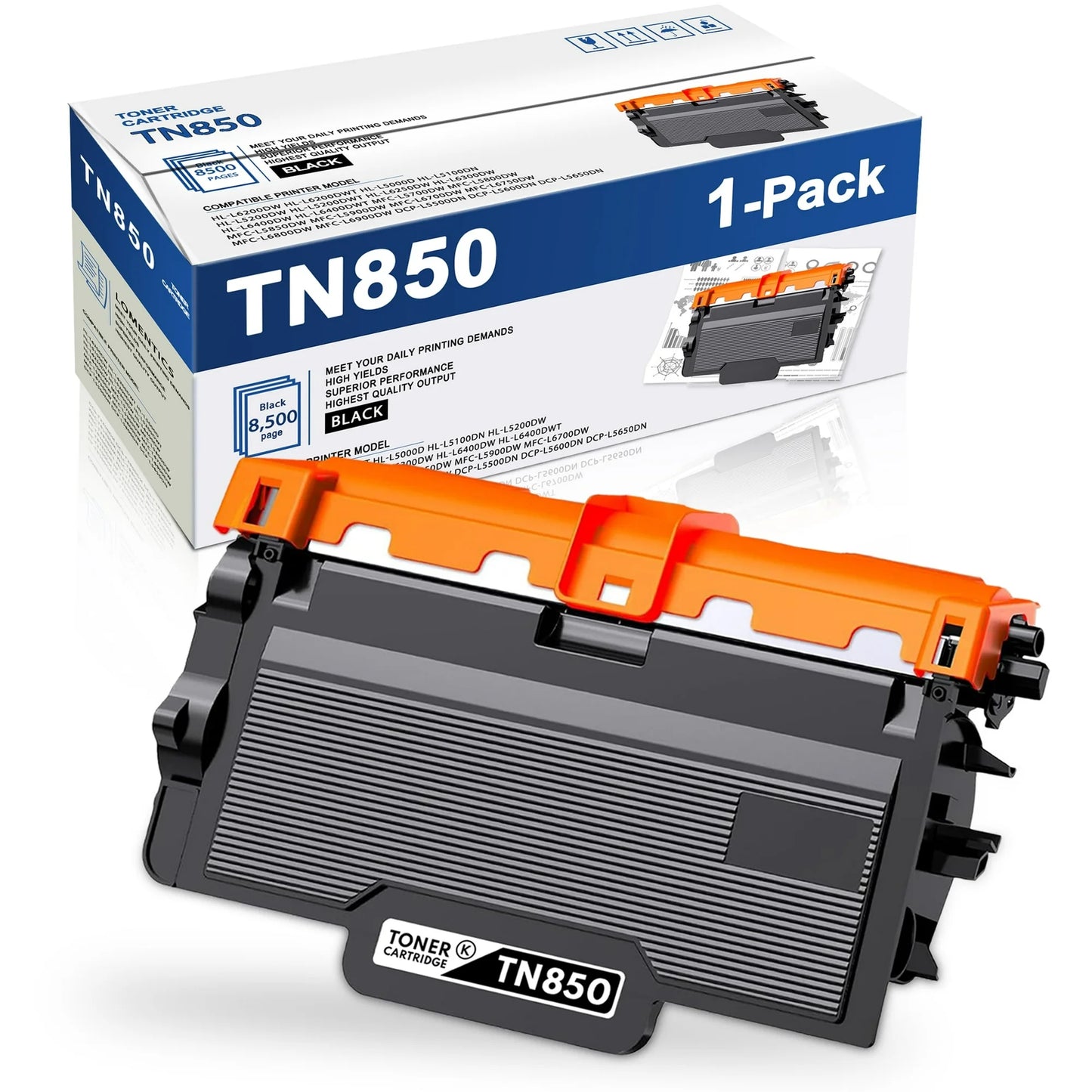TN850 Black Toner Cartridge Replacement for Brother TN850 Toner Compatible for HL-L6200DW Printer.