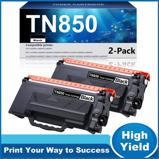 TN850 2BK Toner Cartridge Replacement for Brother TN850 Toner Compatible for HL-L5200DWT Printer.