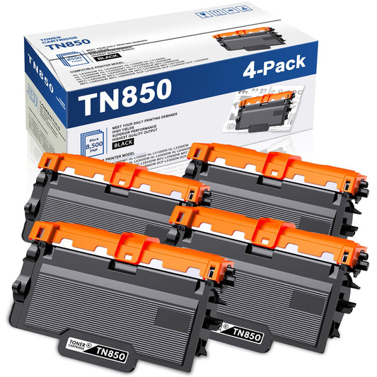 TN850 Toner Cartridge,4-Pack TN850 Black Printer Cartridge Compatible for Brother TN 850 MFC-L5900DW