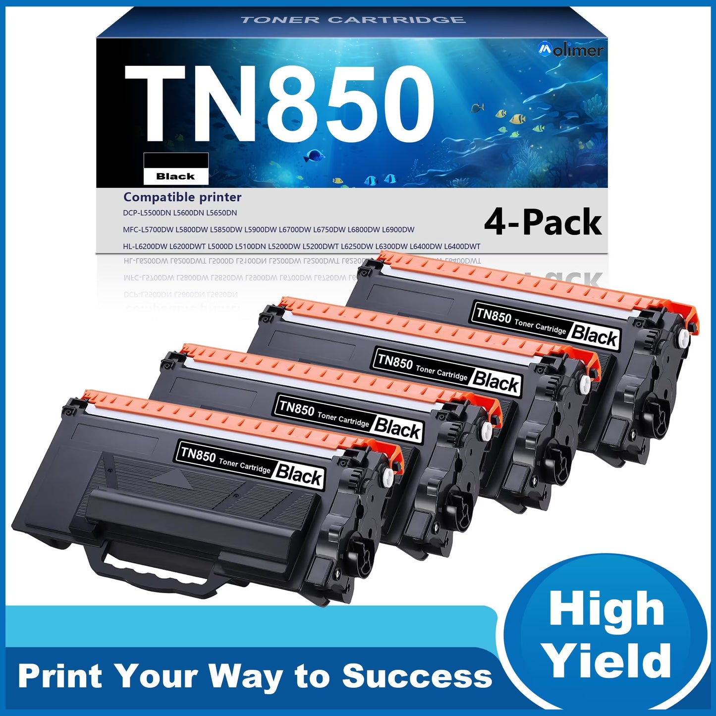 TN850 Toner Cartridge Set Replacement for Brother TN850 Toner Cartridge for Brother HL-L6200DW HL-L6200DWT MFC-L5700DW MFC-L5800DW DCP-L5500DN Printer