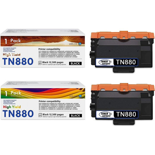 TN880 Black Toner Cartridge Replacement for Brother TN880 Toner Compatible for DCP-L5500DN Printer.
