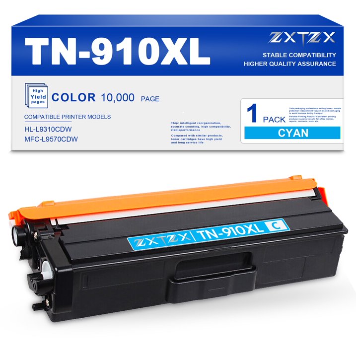 TN910XL TN910 Cyan Toner Replacement for Brother TN910XL Toner Cartridge HL-L9310CDW MFC-L9570CDW Printer