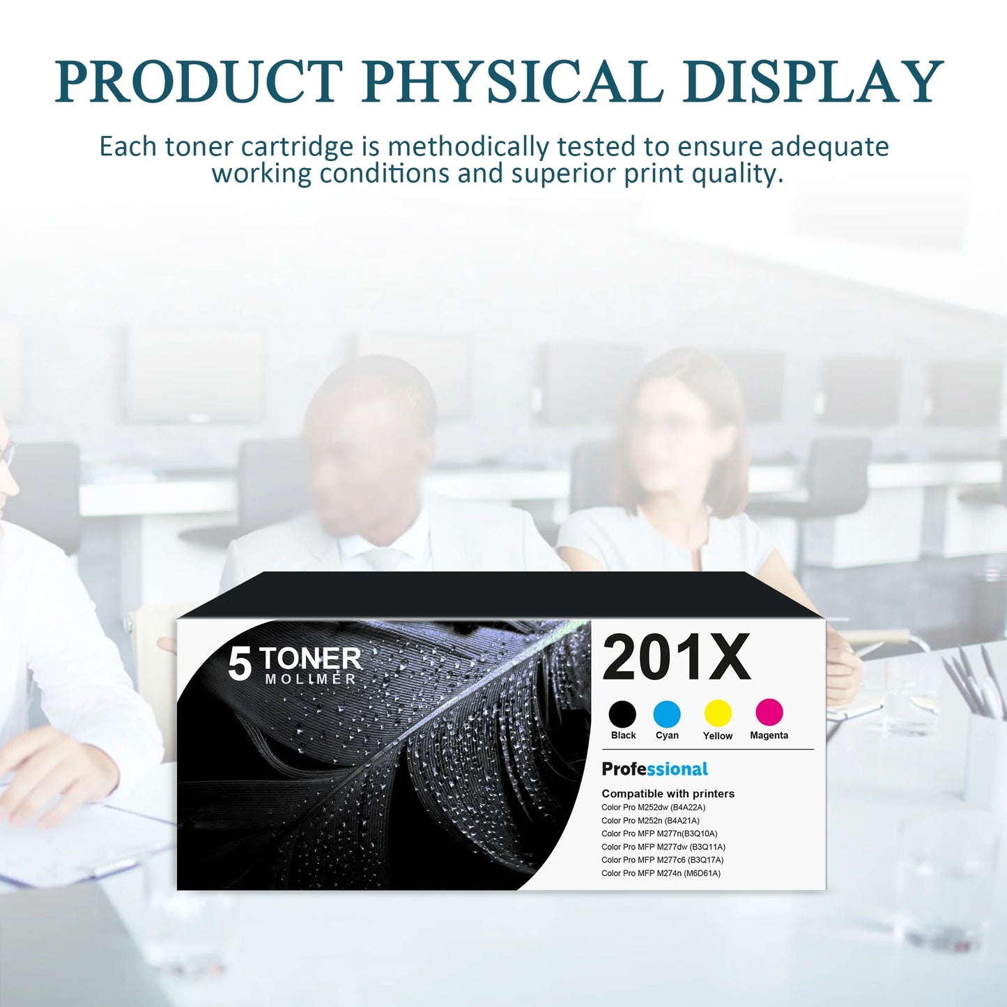 201X 201A | CF400X CF401X CF402X CF403X With Chip Toner Cartridge 5 Pack Compatible for HP Pro M252dw M252n MFP M277n M277dw M277c6 M274n Printer