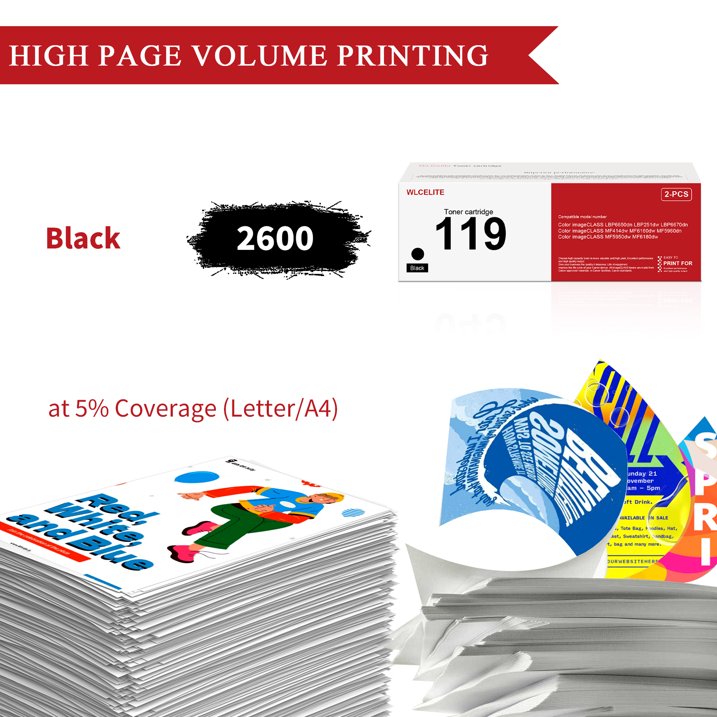 119 Toner Cartridge Compatible for Canon 119 Toner Cartridges For MF6180dw MF414dw Printer