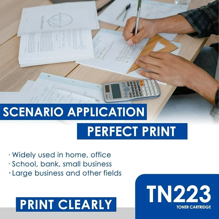 TN-223 TN223 Toner Cartridge Black Cyan Magenta Yellow 4 Pack Compatible for Brother TN223 Toner