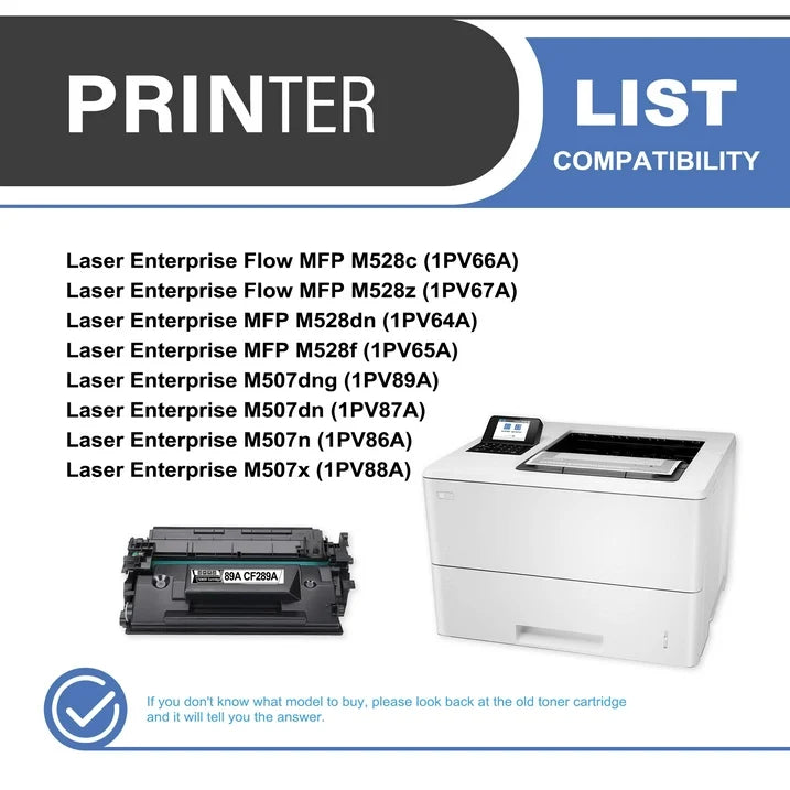 89A CF289A Toner Cartridge Black 1-Pack Compatible for HP 89A CF289A Toner Cartridges for Laser Enterprise M507, MFP M528 Series Printer