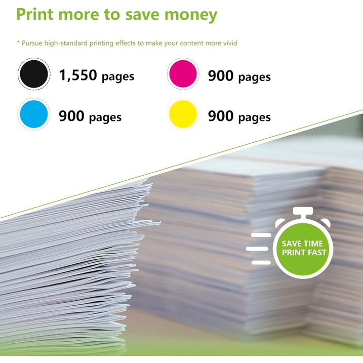 936 Ink 4 Pack Compatible for HP 936 Ink Cartridge for 9110 9120 9122 (Black Cyan Magenta Yellow）