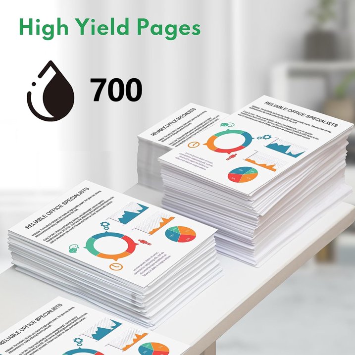 62XL Ink Cartridge Compatible for HP 62 Black Ink Cartridge for Envy 5660 7640 Printer