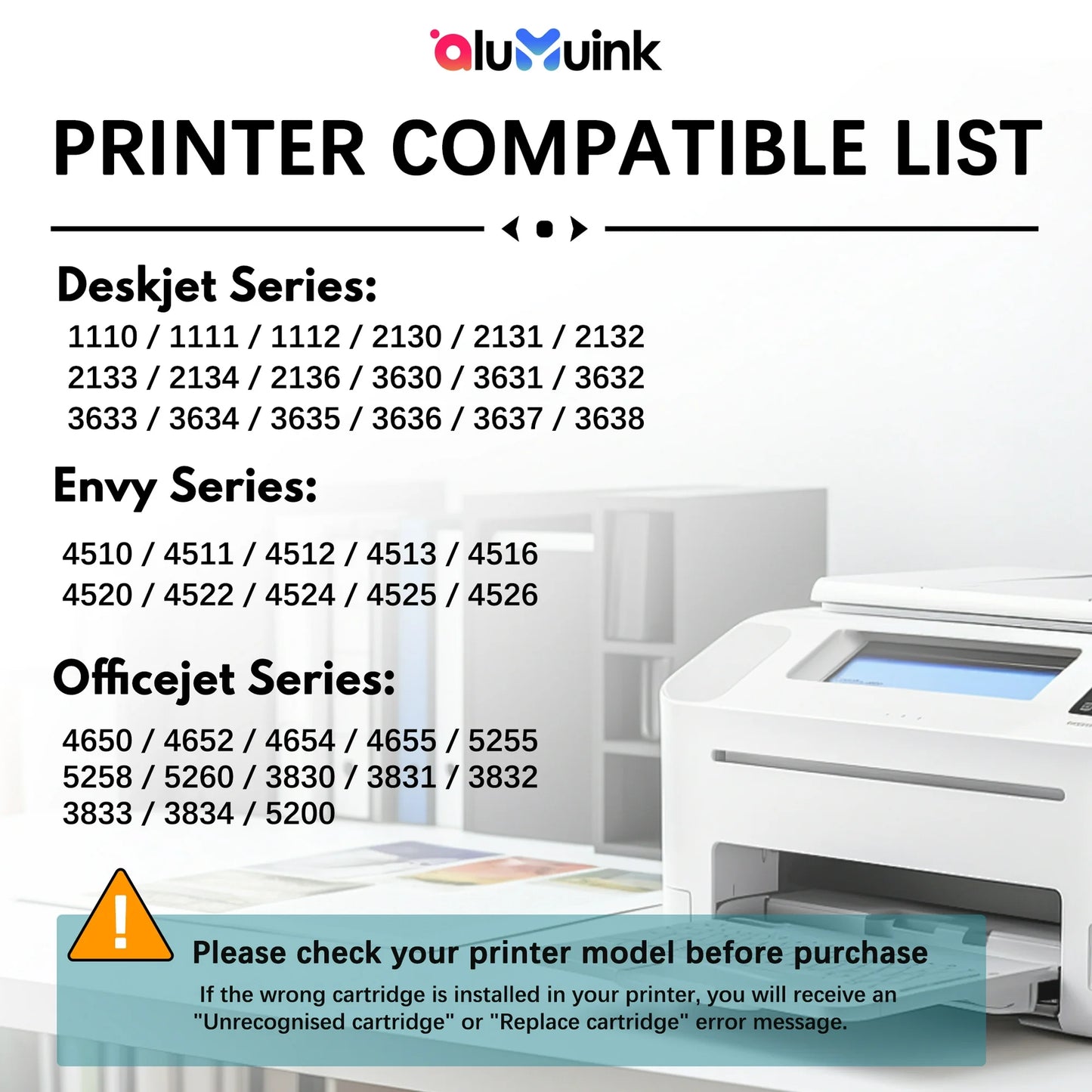 63XL 63 Ink Cartridges Compatible for HP 63XL Ink Cartridge 5255 4512 Printer Ink 2-Pack