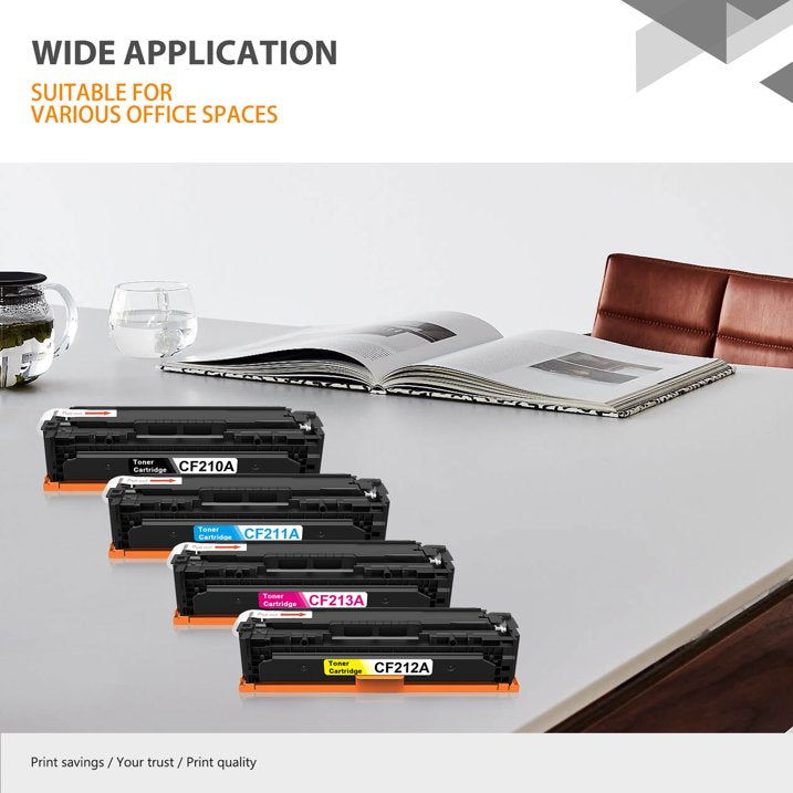 131A CF210A CF211A CF213A CF212A Toner Cartridge (With Chip) Compatible for 131A M251n M251nw Printer (Black, Cyan, Magenta, Yellow)