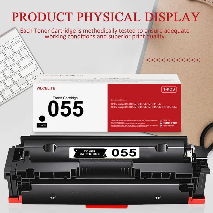 CRG 055 Toner Cartridge Compatible for Canon 055 Toner Cartridges Black for MF743Cdw MF741Cdw Printer