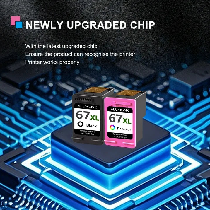 67XL 67 Ink Cartridge Compatible for HP 67 XL Ink Cartridges Deskjet 2742e Envy 6000 6010e Black Tri-Color