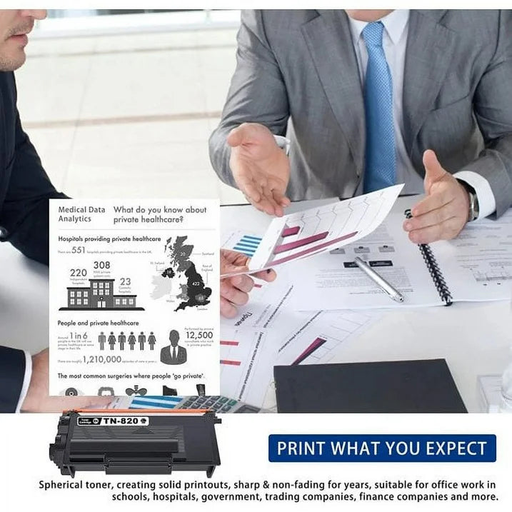 TN820 Toner Cartridge Replacement for Brother TN820 Toner Compatible for DCP-L5500DN Printer(2PK).