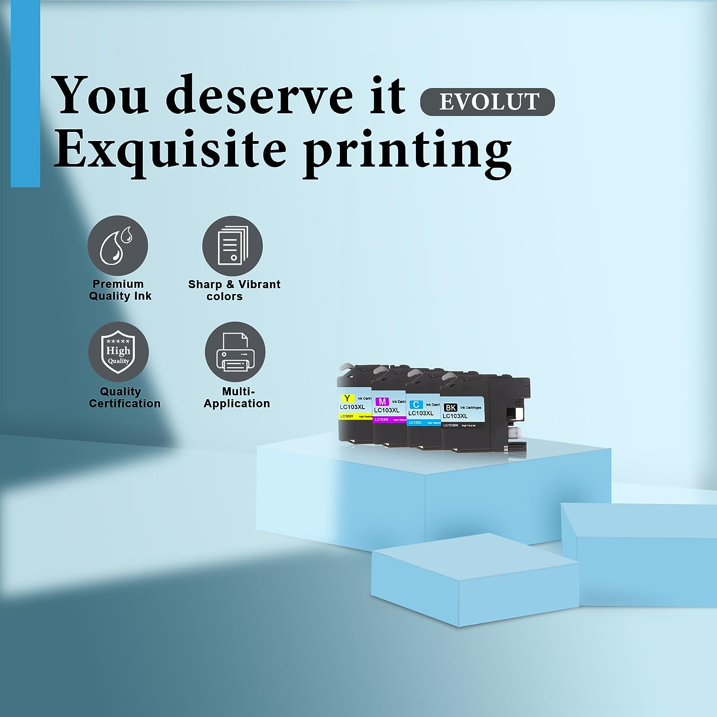 LC103XL Ink Cartridge (2BK/1C/1M/1Y) Compatible for Brother LC103 Ink for DCP-J152W MFC-J245 Printer