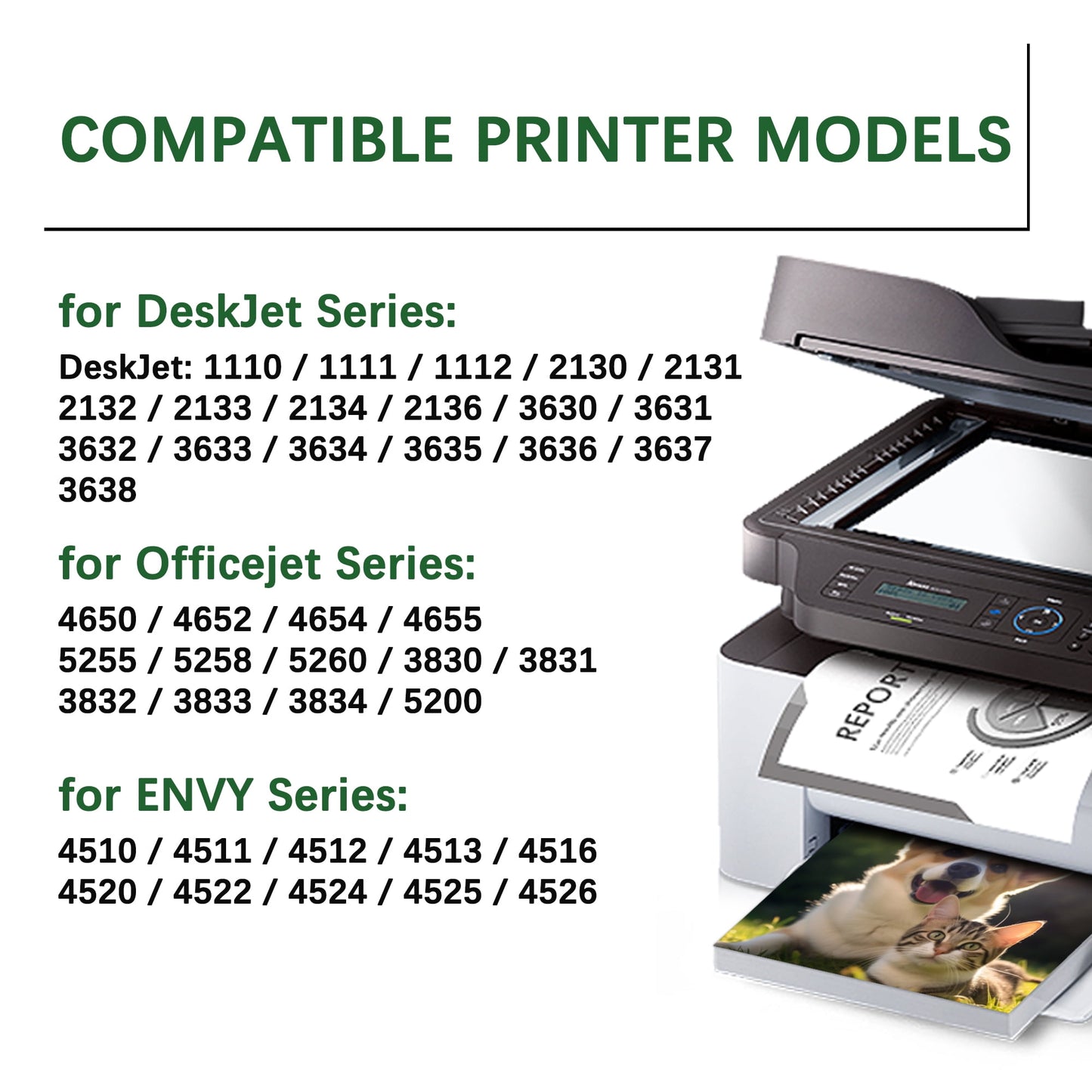 67xl Ink Cartridge Compatible for HP 67 Ink Cartridges - Black/Tri-Color, 2 Pack