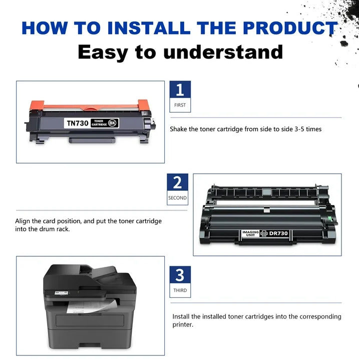 TN730 Toner Cartridges Replacement for Brother TN730 Toner Cartridge Black DCP-L2550DW Printer