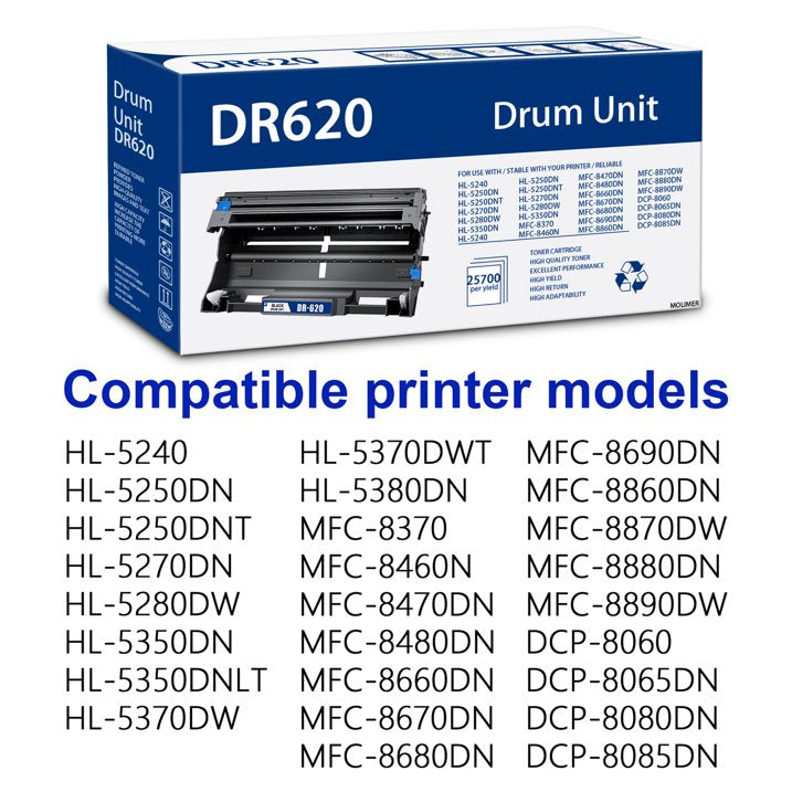 DR620 Black Drum Unit Compatible for Brother DR 620 (1 Pack ) for DCP-8080DN DCP-8085DN Printers