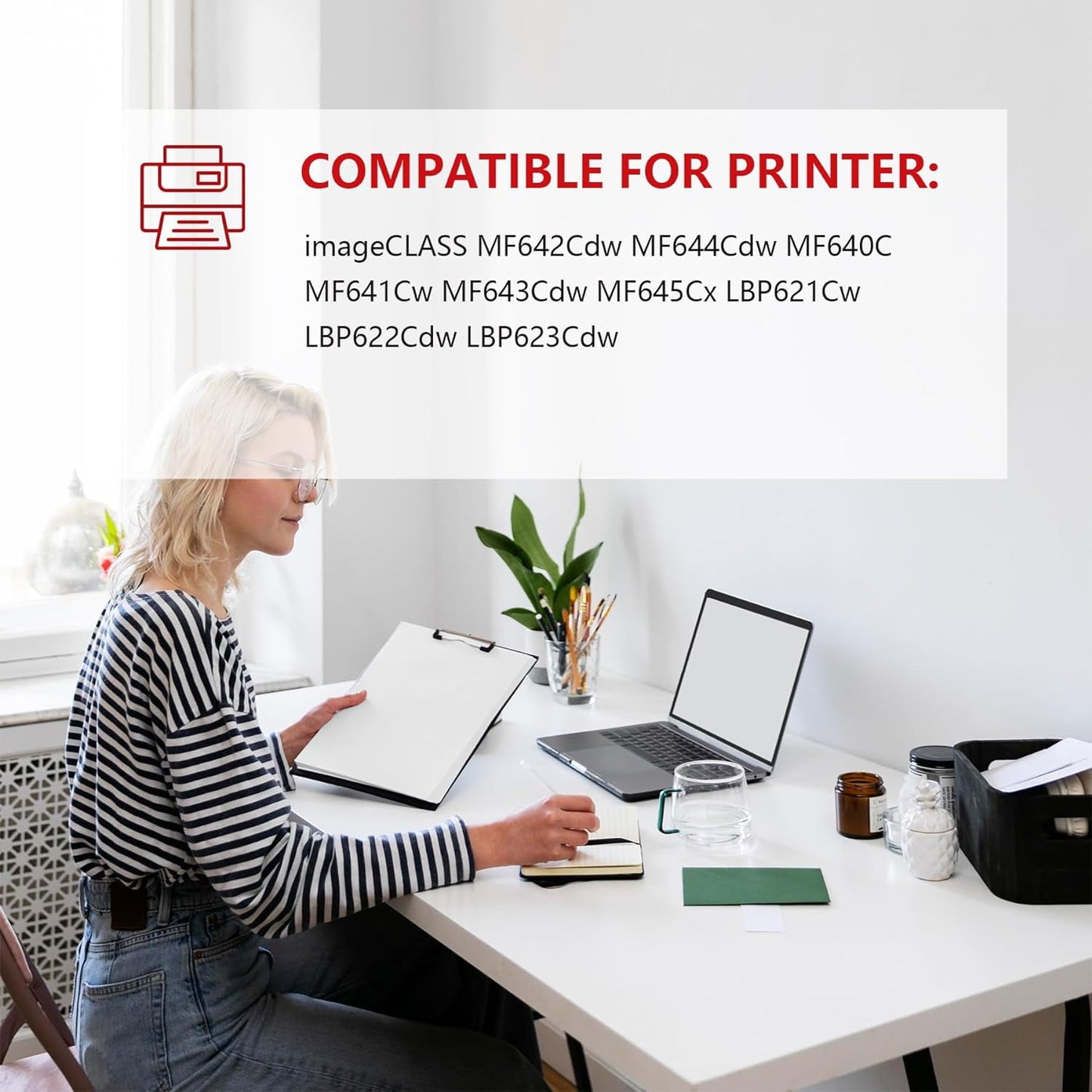 VASERINK 054H Toner Cartridge Set for Canon MF642Cdw/MF643Cdw, 4 Pack, Black/Cyan/Magenta/Yellow