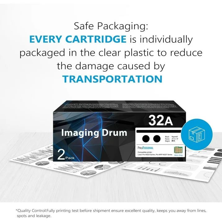 32A Lmaging Drum compatible for HP Laserjet 32A Drum Unit CF232A for Pro M118dw Printer（2 Pack）