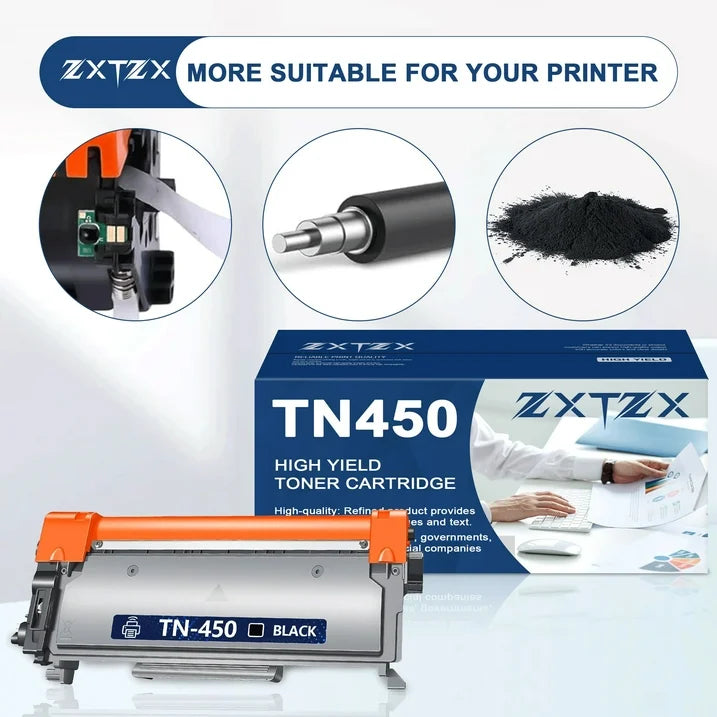TN450 Toner for Brother TN450 Black Toner Cartridges for MFC-7860DW HL-2240 Printer