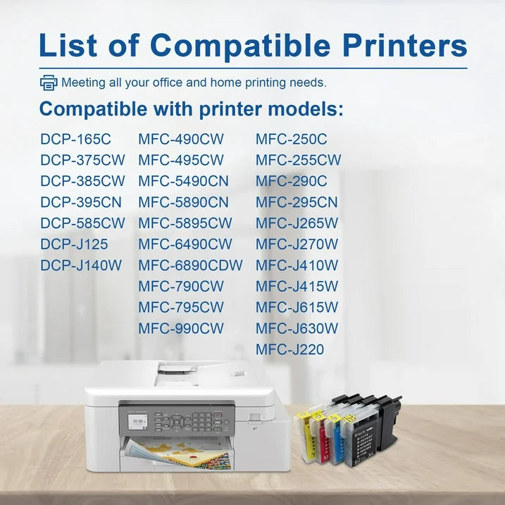 LC61 Ink cartridges Replacement for Brother LC 61 ink Compatible for MFC-795CW MFC-990CW Printer